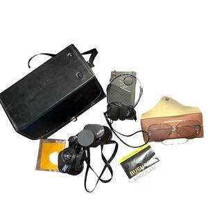 BUSHNELL SPORT PACK BINOCULARS, RADIO, HEADPHONES, GLASSES, CASE